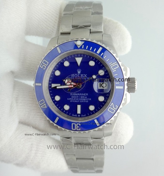 Copy Rolex Submariner Blue Dial Men Watch 40mm